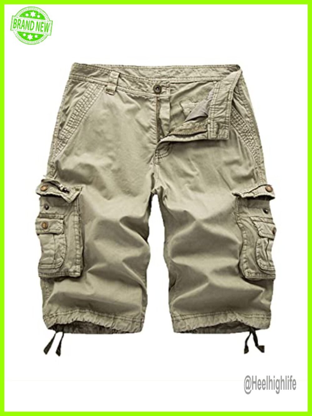 Women's Cotton Cargo Bermuda Shorts Zipper Front Multi-Pocket